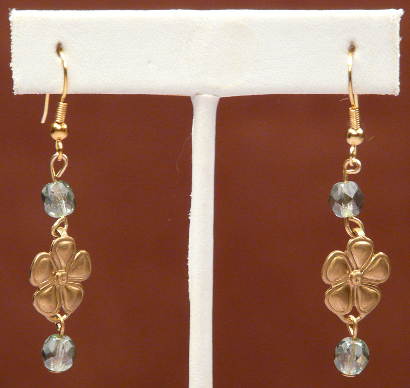 Flower Earrings with Olive